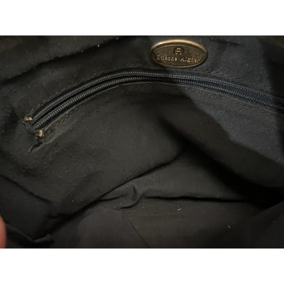 Etienne Aigner Crossbody Shoulder Handbag Purse Soft Leather Navy Blue Classic - Picture 7 of 8